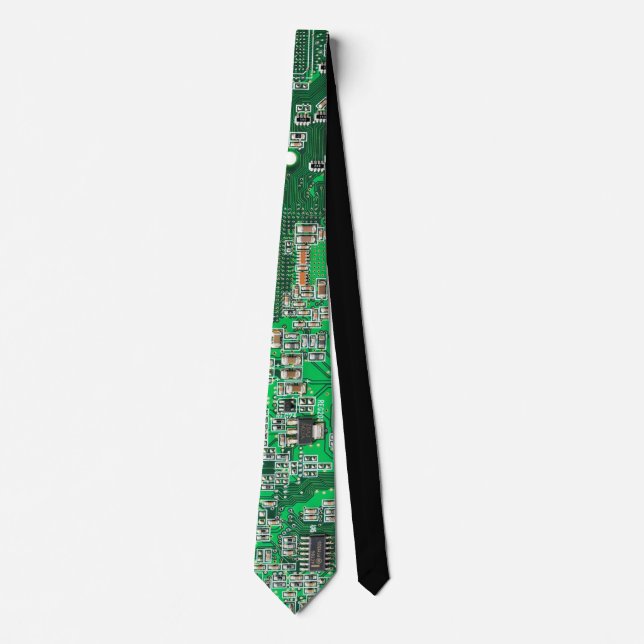 Green PCB Circuit Board Design for IT Pros Neck Tie (Front)