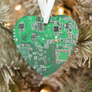 Green PCB Circuit Board Design for IT Pros Ornament