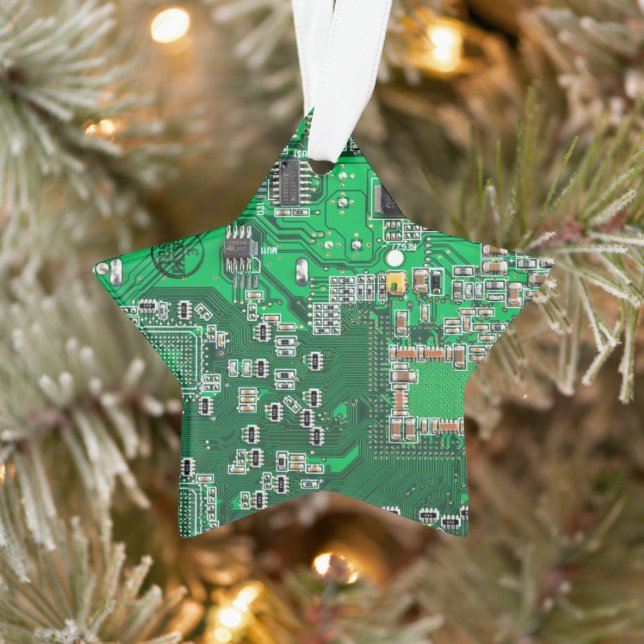 Green PCB Circuit Board Design for IT Pros Ornament (Tree)
