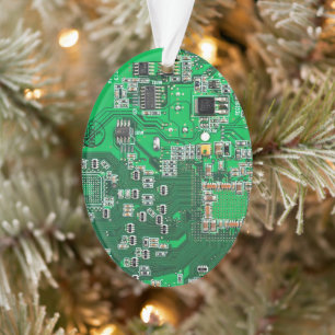 Green PCB Circuit Board Design for IT Pros Ornament
