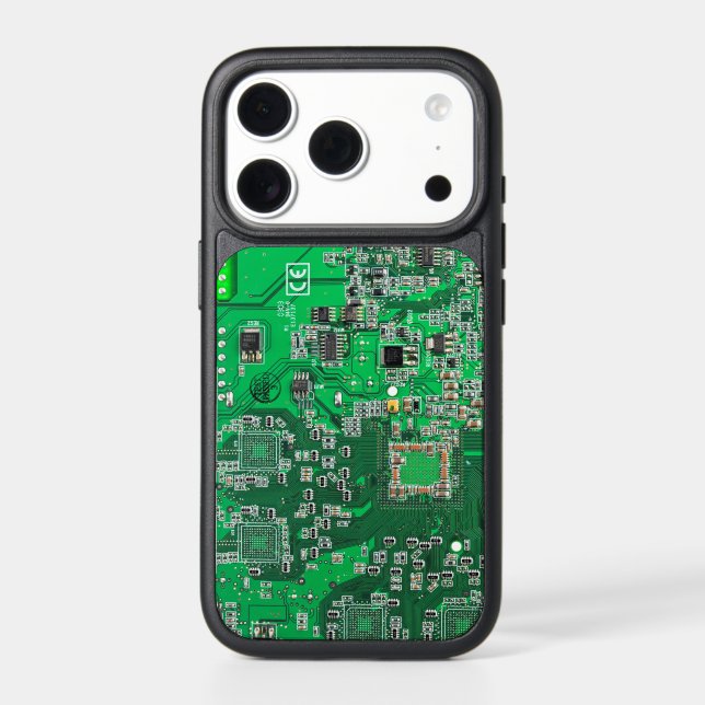 Green PCB Circuit Board Design for IT Pros Otterbox iPhone Case (Back)