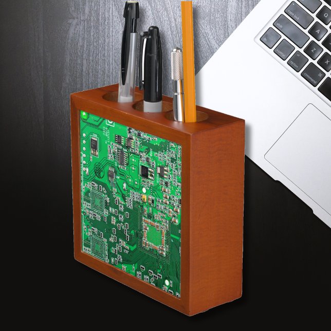 Green PCB Circuit Board Design for IT Pros Pencil Holder (Creator Uploaded)