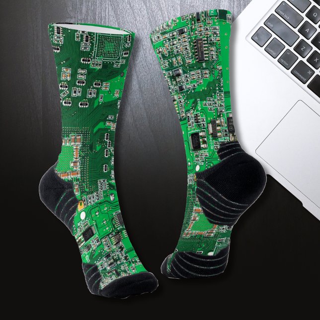 Green PCB Circuit Board Design for IT Pros Socks (Creator Uploaded)