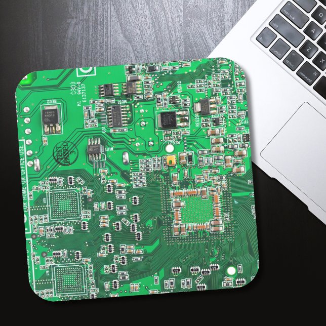 Green PCB Circuit Board Design for IT Pros Square Sticker (Creator Uploaded)