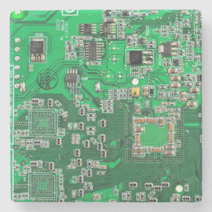 Green PCB Circuit Board Design for IT Pros Stone Coaster