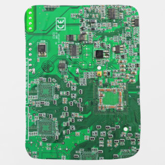 Green PCB Circuit Board Design for IT Pros Swaddle Blanket