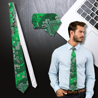 Green PCB Circuit Board Design for IT Pros Tie