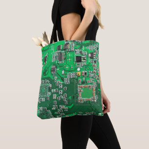 Green PCB Circuit Board Design for IT Pros Tote Bag