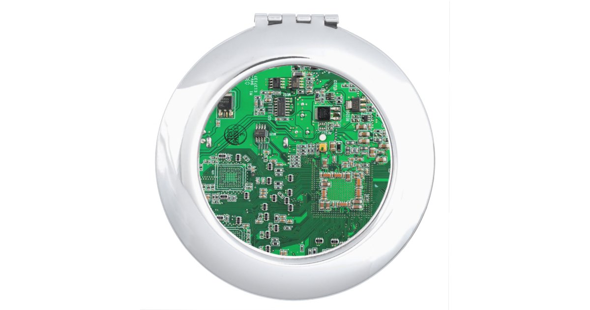 Green PCB Circuit Board Design for IT Pros Vanity Mirror | Zazzle