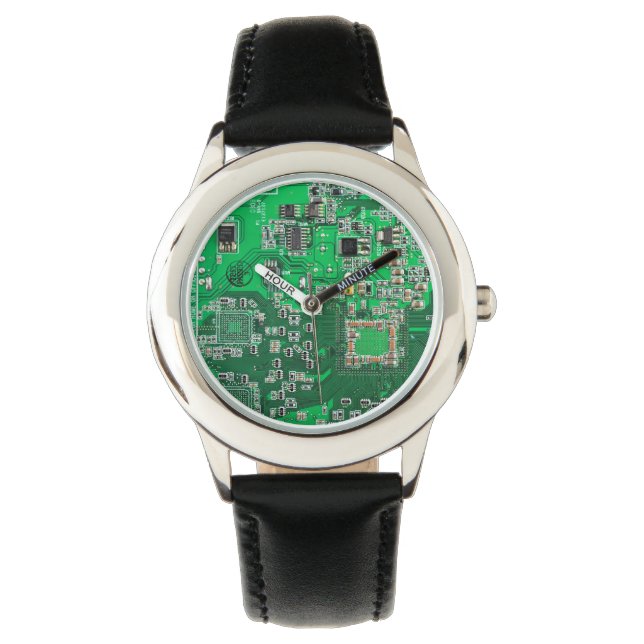 Green PCB Circuit Board Design for IT Pros Watch (Front)