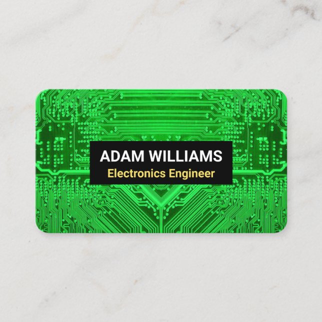 Green PCB Circuit Board (Electronics Engineer) Business Card (Front)