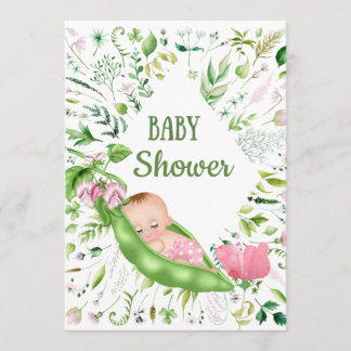 Green Pea Baby Shower Invitation