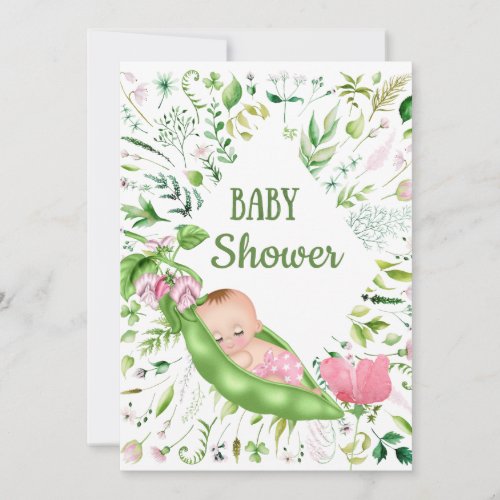 Green Pea Baby Shower Invitation