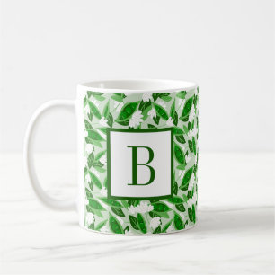 Green Pea Pod White Flower Blossom Garden Coffee Mug