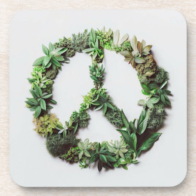 Green Peace Beverage Coaster (Front)