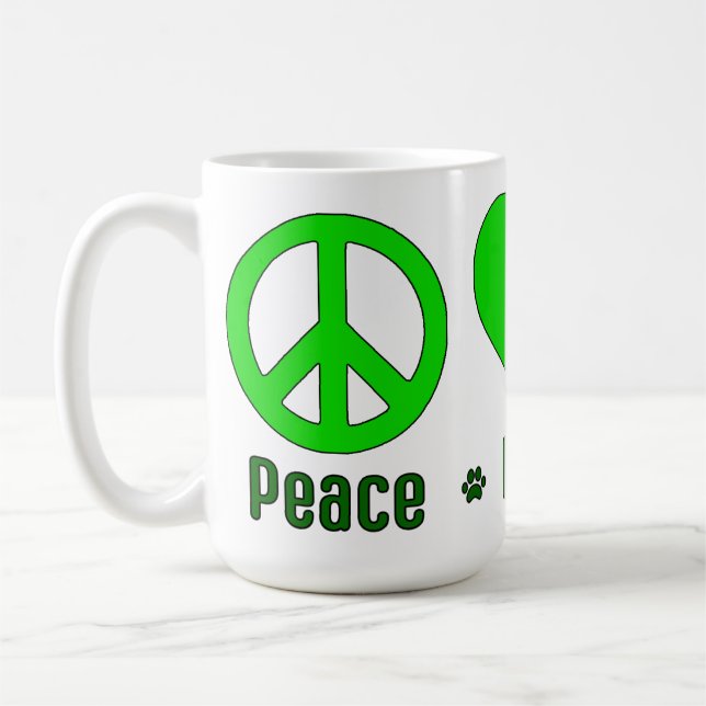 Green Peace Love BBG Mug (Left)