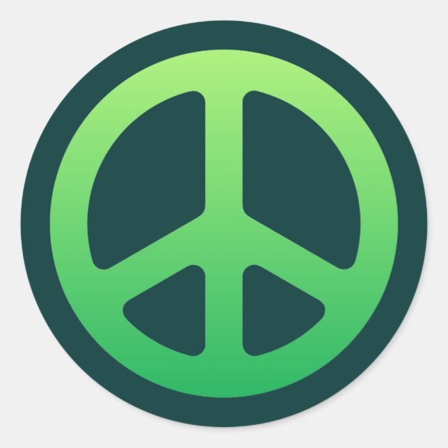 Green Peace Sign Classic Round Sticker (Front)
