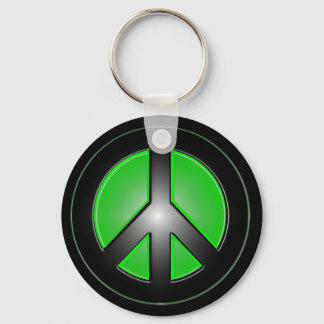 green peace sign keychain