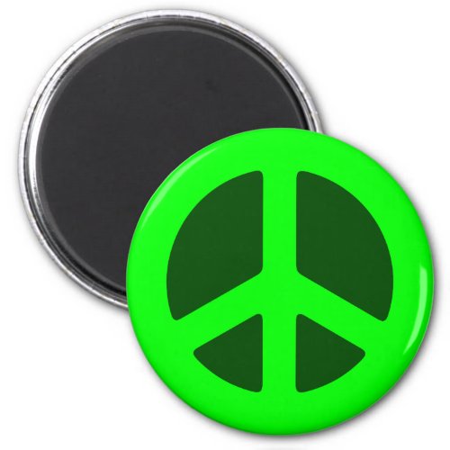 Green Peace Sign Magnet