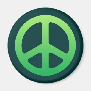 Green Peace Sign Magnet