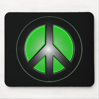 green peace sign mouse pad