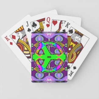 Green Peace Sign Playing Cards