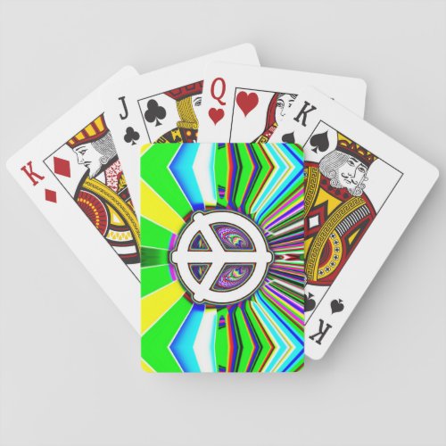Green Peace Sign Poker Cards
