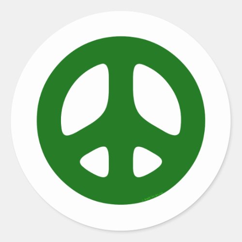 Green Peace Sign Sticker