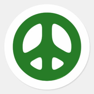 Green Peace Sign Sticker