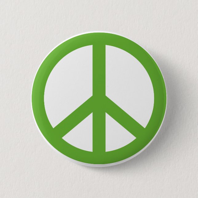 Green Peace Sign Symbol Button (Front)