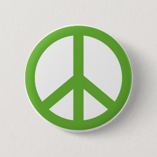 Green Peace Sign Symbol Button