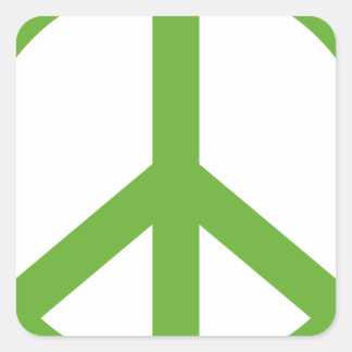 Green Peace Sign Symbol Square Sticker