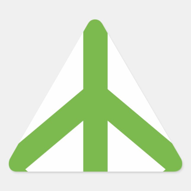 Green Peace Sign Symbol Triangle Sticker (Front)