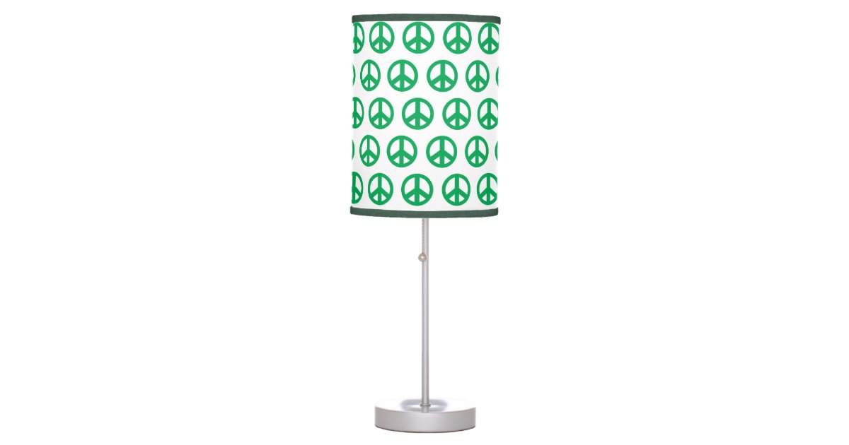 Green Peace Sign Table Lamp Zazzle Com