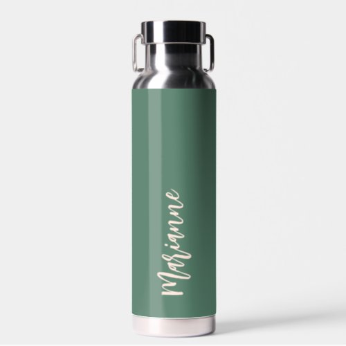 Green peach custom name script water bottle