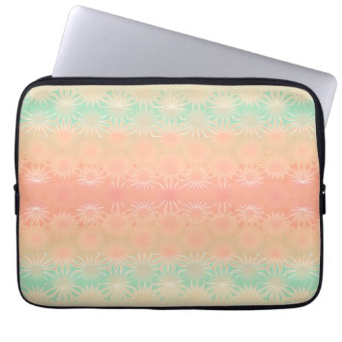 Green Peach Melon and Coral Geometric Laptop Sleeve