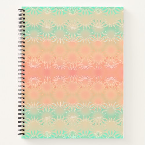 Green Peach Melon and Coral Geometric Notebook