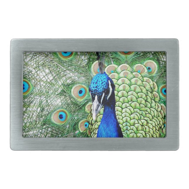 Green Peacock Belt Buckle (Front)