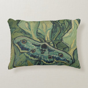 Green Peacock (Emperor) Moth by Vincent van Gogh Accent Pillow