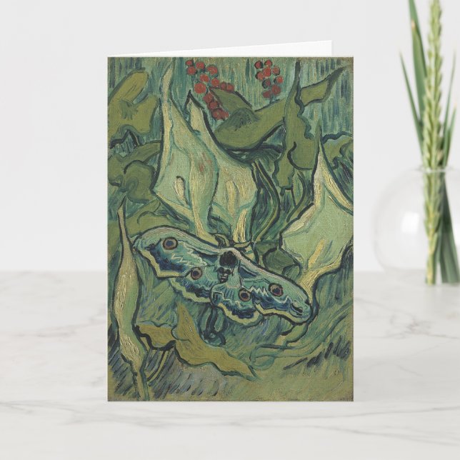 Green Peacock (Emperor) Moth by Vincent van Gogh Card (Front)