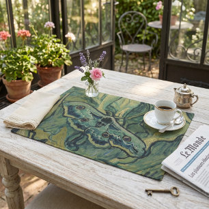 Green Peacock (Emperor) Moth by Vincent van Gogh Cloth Placemat