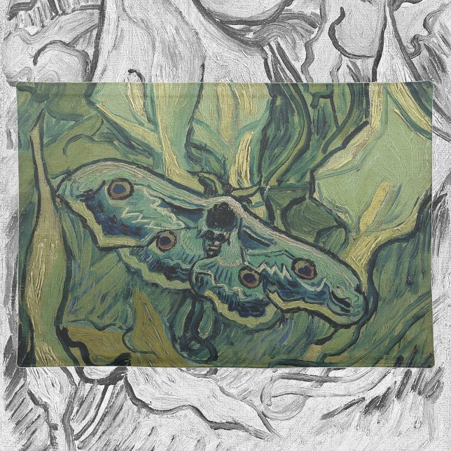 Green Peacock (Emperor) Moth by Vincent van Gogh Cloth Placemat (Creator Uploaded)