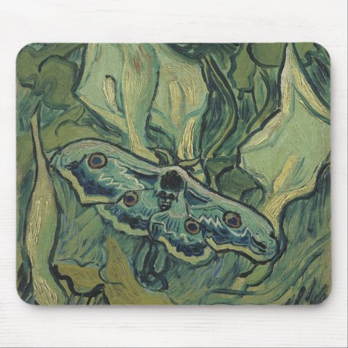 Green Peacock Emperor Moth by Vincent van Gogh Mouse Pad