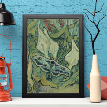 Green Peacock (emperor) Moth By Vincent Van Gogh Poster by VanGogh_Gallery at Zazzle