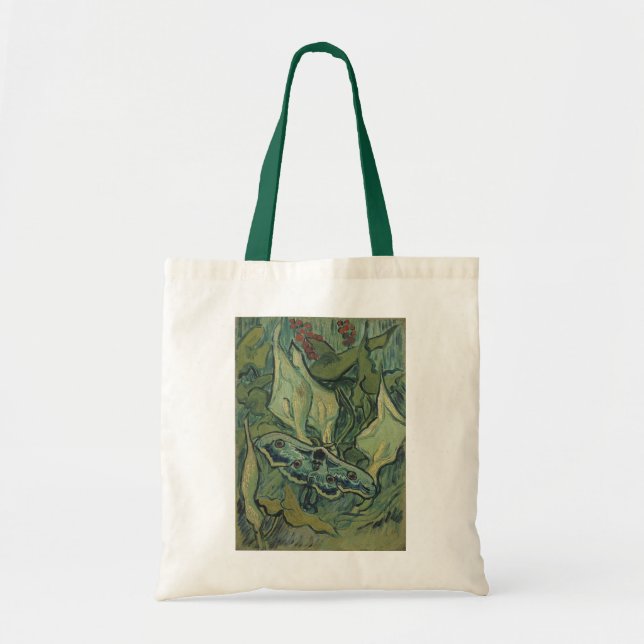 Green Peacock (Emperor) Moth by Vincent van Gogh Tote Bag (Front)