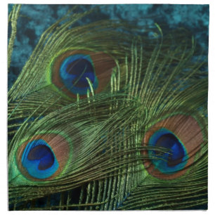 Green Peacock Feather Cloth Napkin