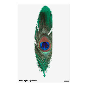 Green Peacock Feather Feather Wall Decal