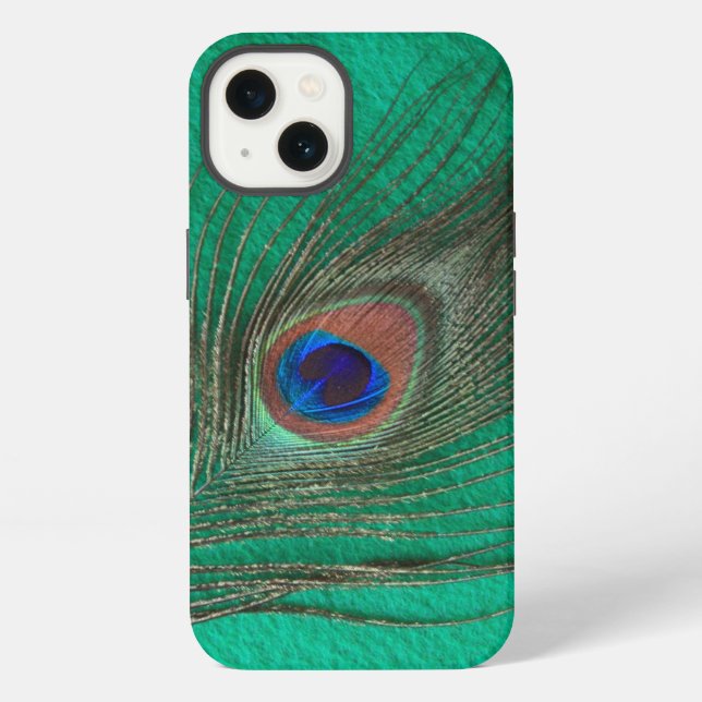 Green Peacock Feather Iphone Case (Back)