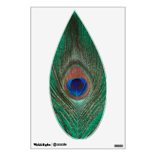 Green Peacock Feather Leaf Wall Decal