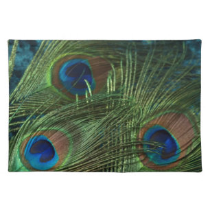 Green Peacock Feather Placemat
